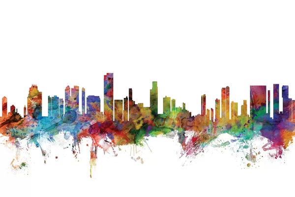 Honolulu: Rainbow Blend Honolulu, Hawaii Skyline by Michael Tompsett