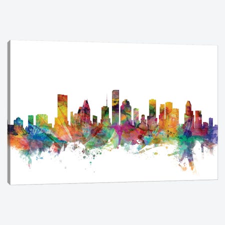 Houston, Texas Skyline Canvas Print #MTO1061} by Michael Tompsett Canvas Artwork