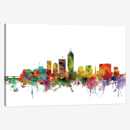 Indianapolis, Indiana Skyline Canvas Print #MTO1062} by Michael Tompsett Canvas Artwork