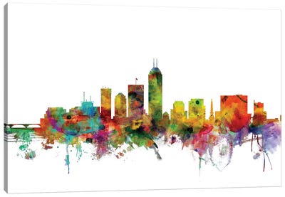 Indianapolis, Indiana Skyline Canvas Art Print - Indianapolis