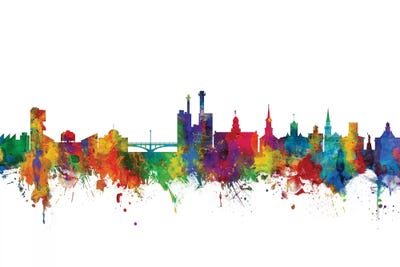 Rainbow Blend Iowa City, Iowa Skyline by Michael Tompsett art print