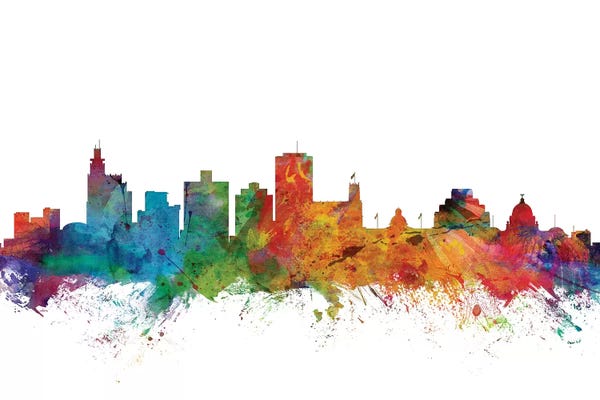 Mississippi: Rainbow Blend Jackson, Mississippi Skyline by Michael Tompsett