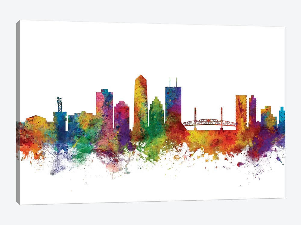 Jacksonville, Florida Skyline by Michael Tompsett 1-piece Canvas Print