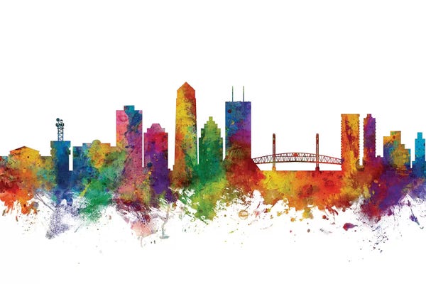 Jacksonville: Rainbow Blend Jacksonville, Florida Skyline by Michael Tompsett