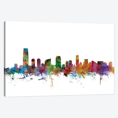 Jersey City, New Jersey Skyline Canvas Print #MTO1068} by Michael Tompsett Canvas Wall Art