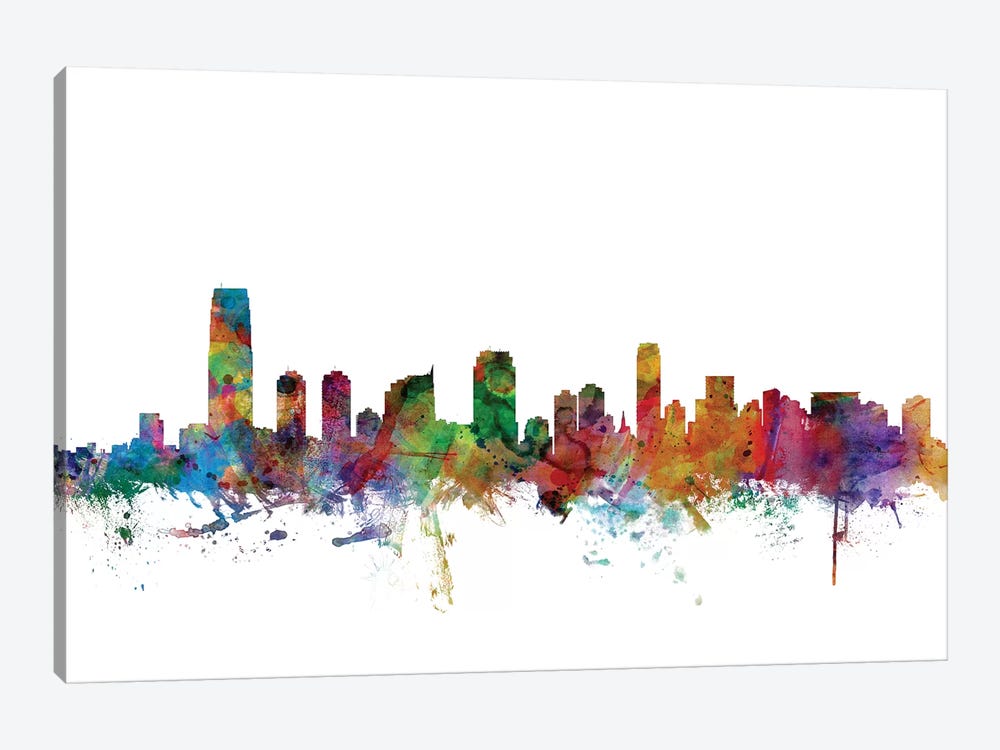 Jersey City, New Jersey Skyline by Michael Tompsett 1-piece Art Print