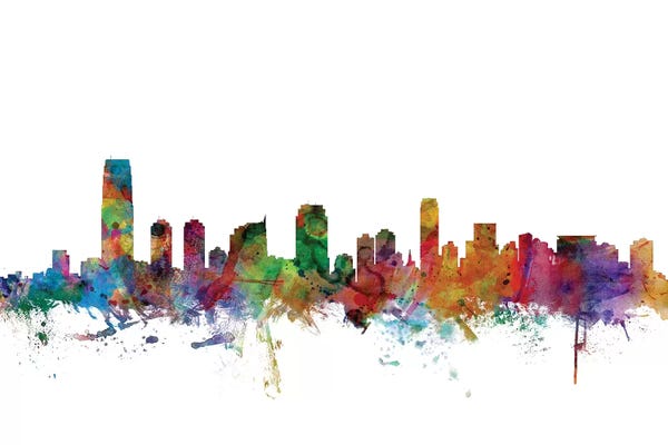 New Jersey: Rainbow Blend Jersey City, New Jersey Skyline by Michael Tompsett