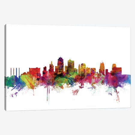 Kansas City, Missouri Skyline Canvas Print #MTO1070} by Michael Tompsett Canvas Art Print