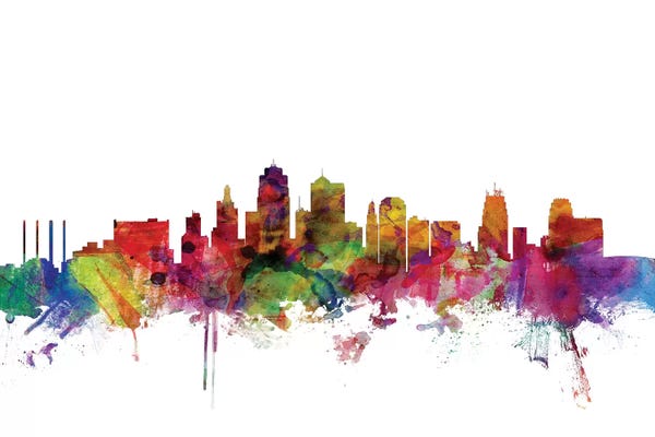 Michael Tompsett: Rainbow Blend Kansas City, Missouri Skyline by Michael Tompsett
