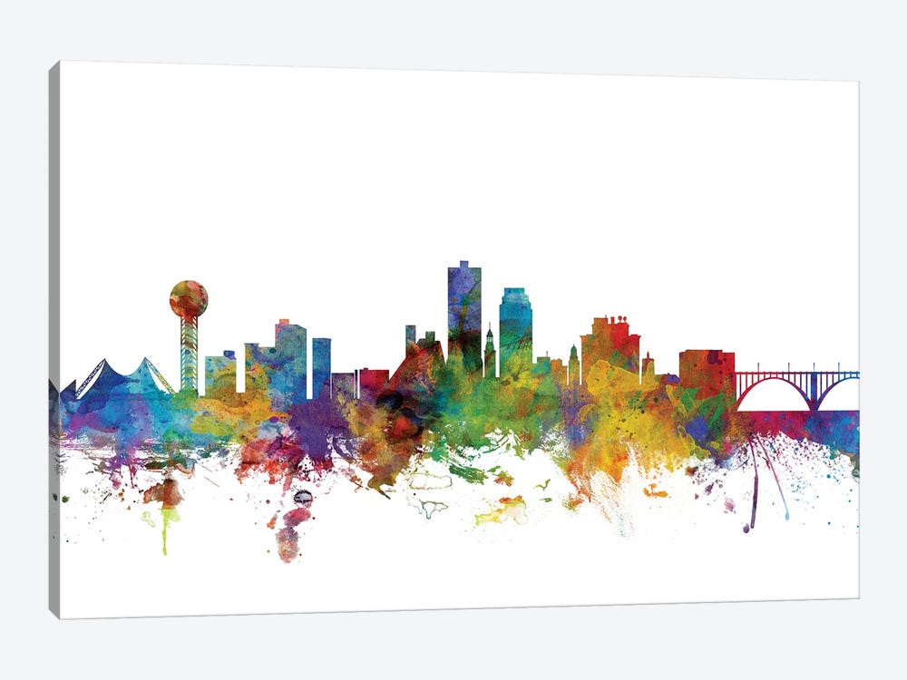 Knoxville, Tennessee Skyline by Michael Tompsett 1-piece Canvas Art Print