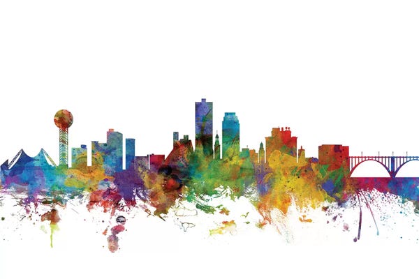 Tennessee: Rainbow Blend Knoxville, Tennessee Skyline by Michael Tompsett