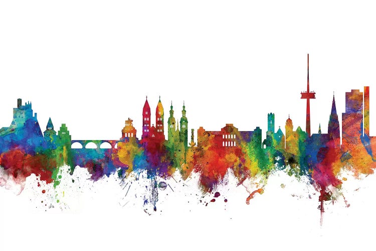 Rainbow Blend Koblenz, Germany Skyline by Michael Tompsett wall art