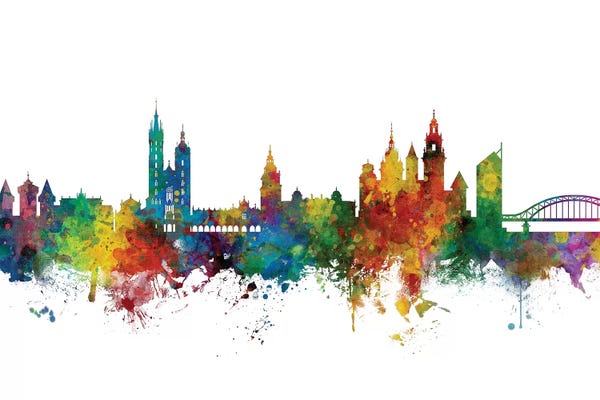Poland: Rainbow Blend Krakow, Poland Skyline by Michael Tompsett