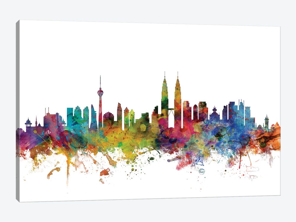 Kuala Lumpur, Malaysia Skyline by Michael Tompsett 1-piece Canvas Artwork
