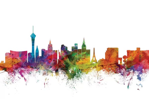 Nevada: Rainbow Blend Las Vegas, Nevada Skyline by Michael Tompsett