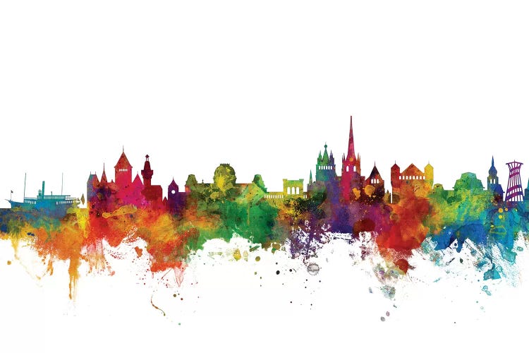 Rainbow Blend Lausanne, Switzerland Skyline by Michael Tompsett wall art