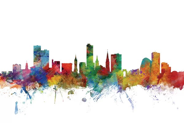 Leicester: Rainbow Blend Leicester, England Skyline by Michael Tompsett