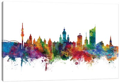 Leipzig, Germany Skyline Canvas Art Print - Germany Art