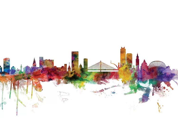 Rainbow Blend Liege, Belgium Skyline by Michael Tompsett wall art