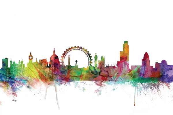 London Skylines: Rainbow Blend London, England Skyline by Michael Tompsett