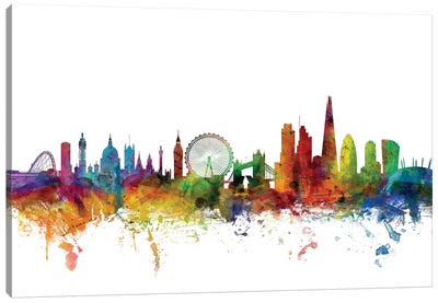London, England Skyline Canvas Art Print - London Skylines