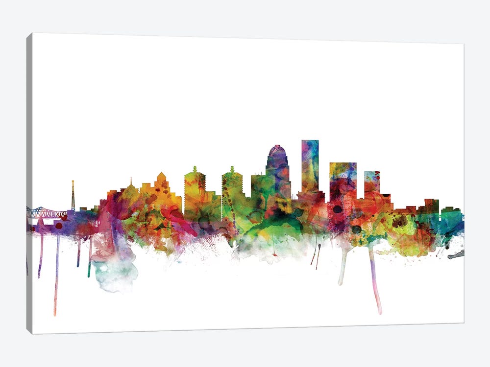 Louisville, Kentucky City Skyline by Michael Tompsett 1-piece Canvas Print