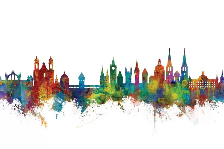 Rainbow Blend Lucerne, Switzerland Skyline by Michael Tompsett wall art