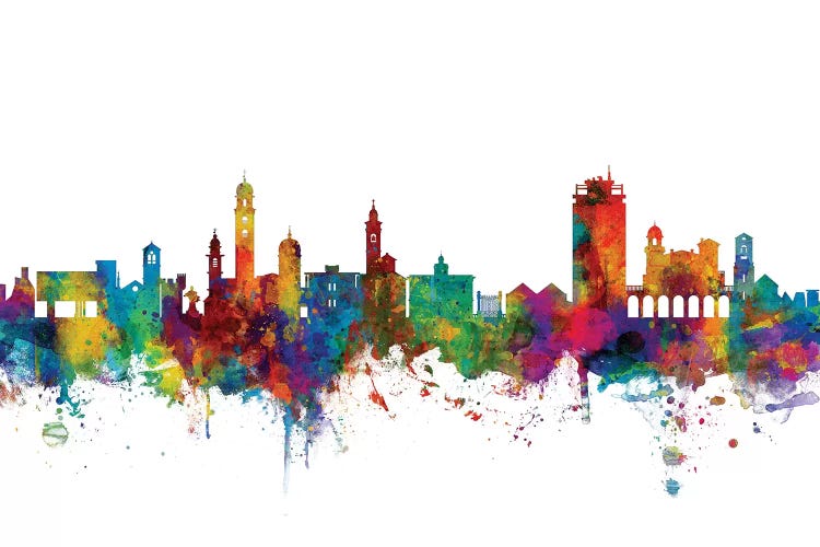 Rainbow Blend Lugano, Switzerland Skyline by Michael Tompsett wall art