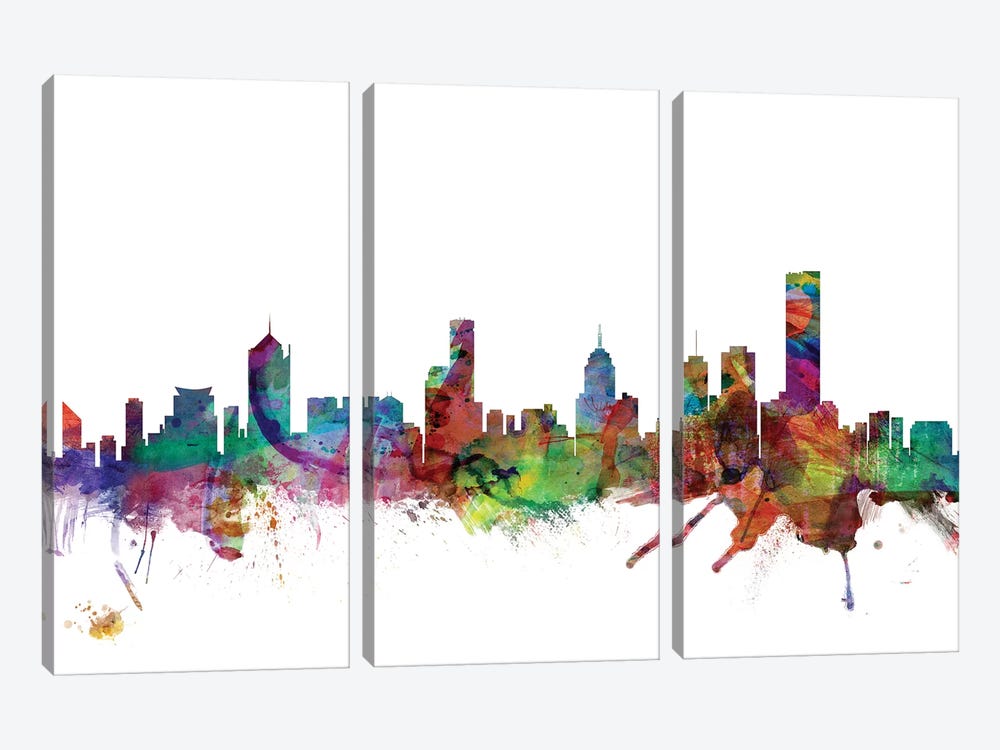 Melbourne, Australia Skyline by Michael Tompsett 3-piece Canvas Art