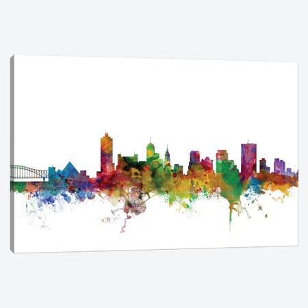 Memphis, Tennessee Skyline Canvas Print #MTO1103} by Michael Tompsett Canvas Print