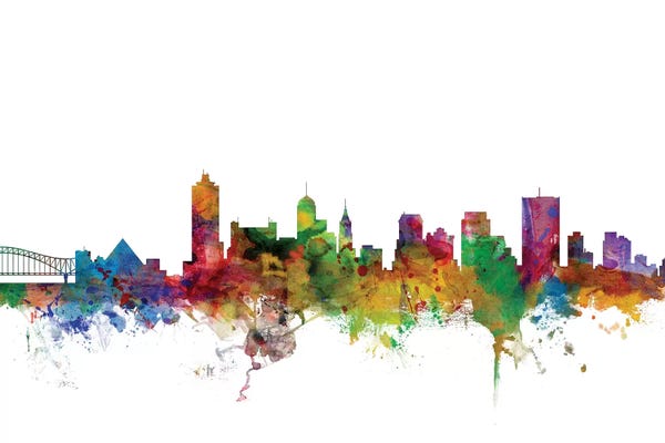 Tennessee: Rainbow Blend Memphis, Tennessee Skyline by Michael Tompsett