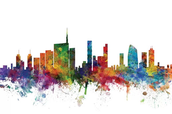 Lombardy: Rainbow Blend Milan, Italy Skyline by Michael Tompsett