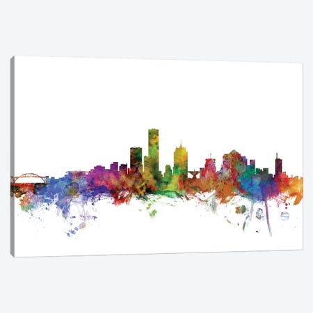 Milwaukee, Wisconsin Skyline Canvas Print #MTO1107} by Michael Tompsett Canvas Artwork