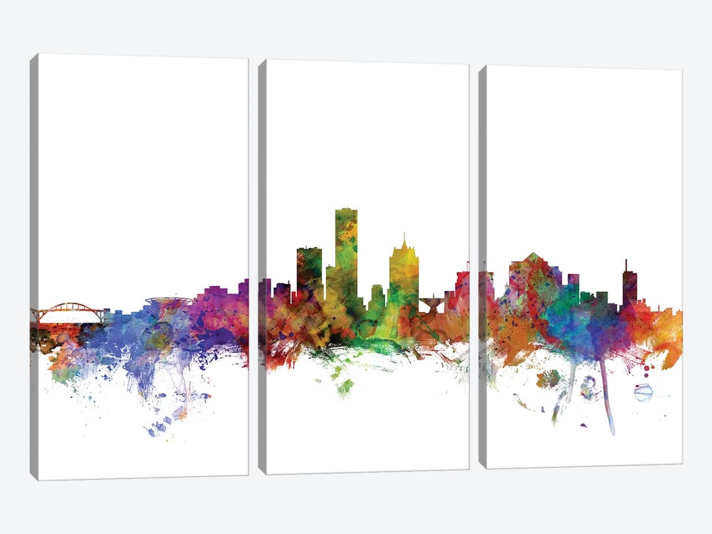 Milwaukee, Wisconsin Skyline by Michael Tompsett 3-piece Art Print