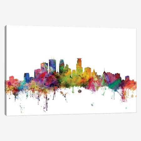 Minneapolis, Minnesota Skyline Canvas Print #MTO1108} by Michael Tompsett Art Print