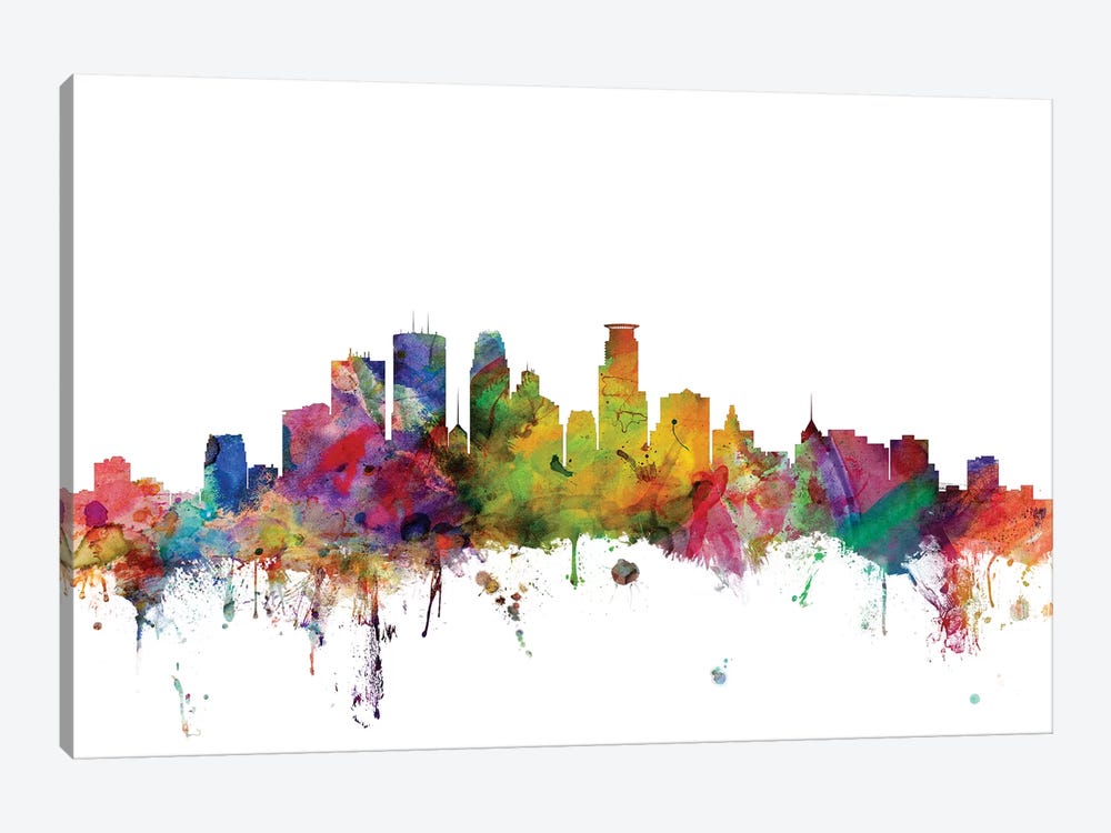 Minneapolis, Minnesota Skyline by Michael Tompsett 1-piece Canvas Artwork