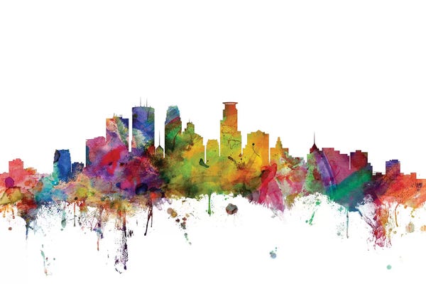 Minnesota: Rainbow Blend Minneapolis, Minnesota Skyline by Michael Tompsett