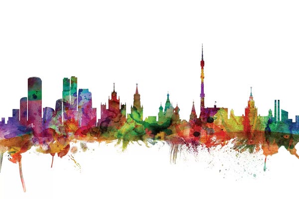 Moscow: Rainbow Blend Moscow, Russia Skyline by Michael Tompsett