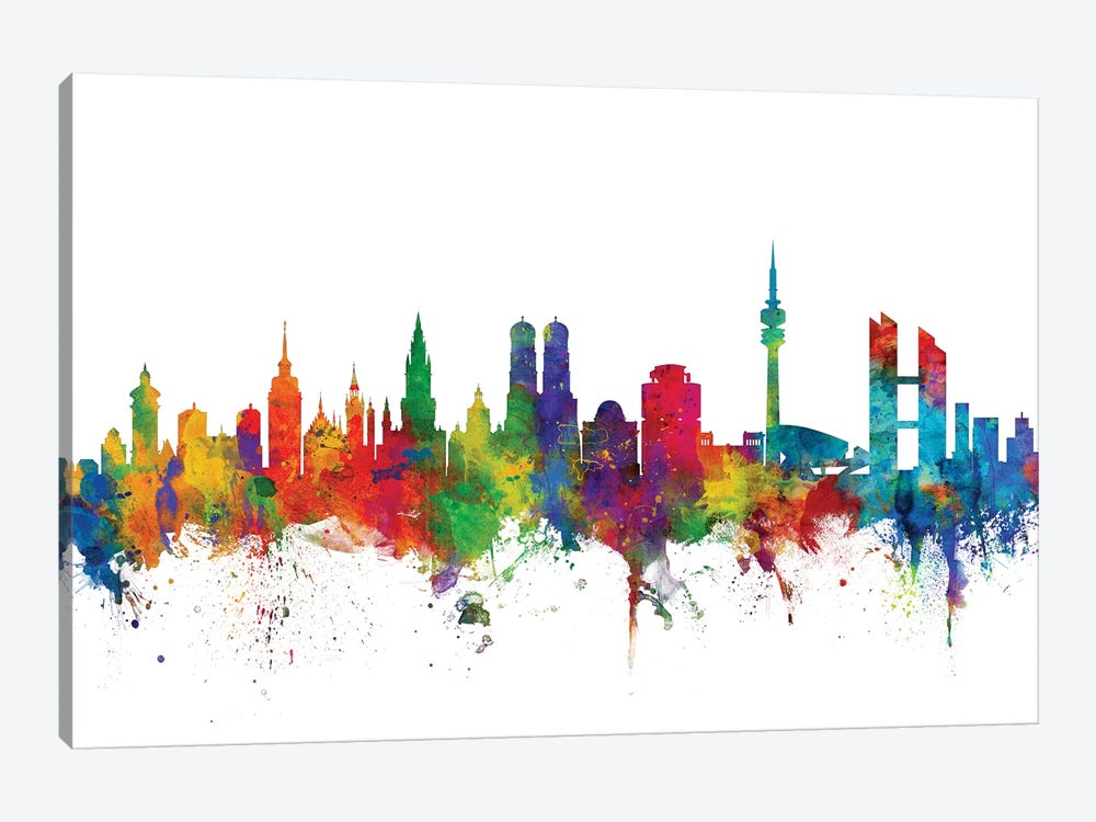 Munich, Germany Skyline by Michael Tompsett 1-piece Art Print