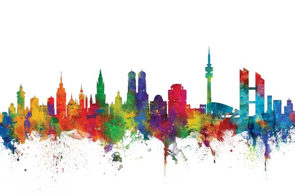 Germany: Rainbow Blend Munich, Germany Skyline by Michael Tompsett