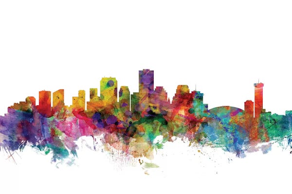 Louisiana: Rainbow Blend New Orleans, Louisiana Skyline by Michael Tompsett