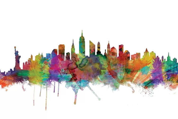 Rainbow Blend New York City Skyline by Michael Tompsett wall art