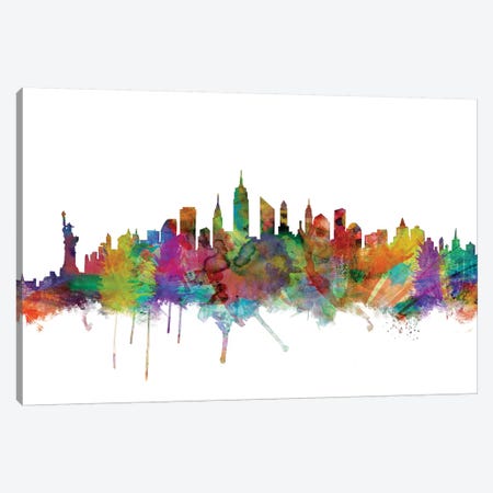 New York City Skyline Canvas Print #MTO1116} by Michael Tompsett Art Print