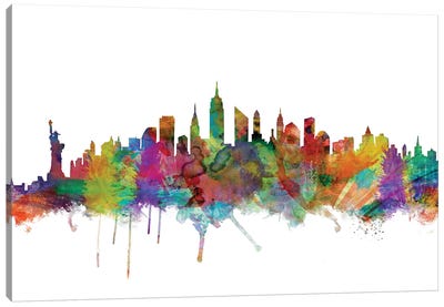 New York City Skyline Canvas Art Print - Famous Monuments & Sculptures