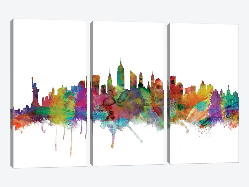New York City Skyline by Michael Tompsett 3-piece Art Print