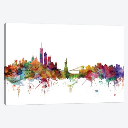 New York Skyline Canvas Print #MTO1117} by Michael Tompsett Canvas Art Print