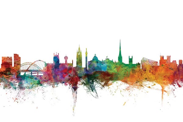 England: Rainbow Blend Newcastle, England Skyline by Michael Tompsett