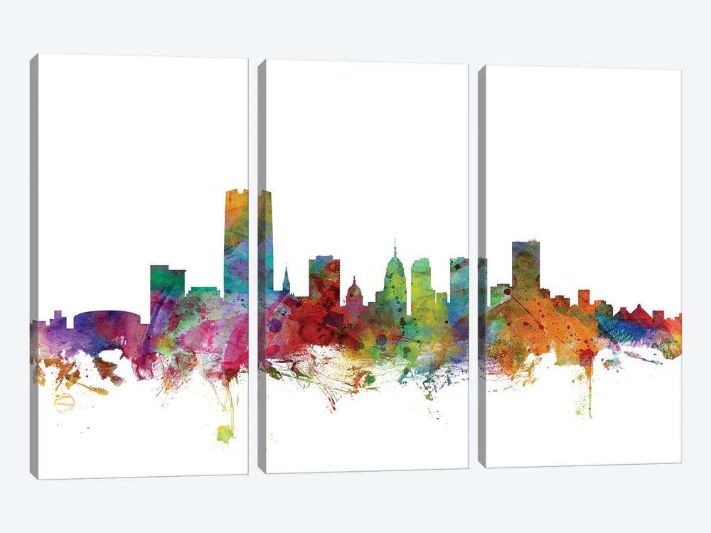 Oklahoma City Skyline by Michael Tompsett 3-piece Canvas Art Print