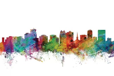 Rainbow Blend Orlando, Florida Skyline by Michael Tompsett art print