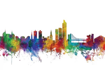 Rainbow Blend Oslo, Norway Skyline by Michael Tompsett multi panel art